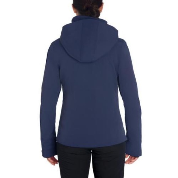 Hooded Ski Jacket Insulated Water Resistant Blue - Picture 2 of 8